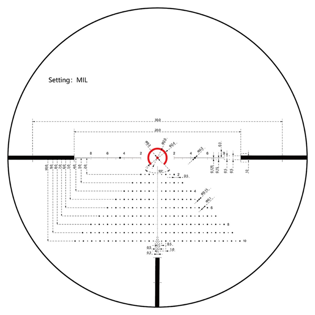 Lunette de visée KECK PRECISION 1-8×24 FFP lumineux – tube 30 mm