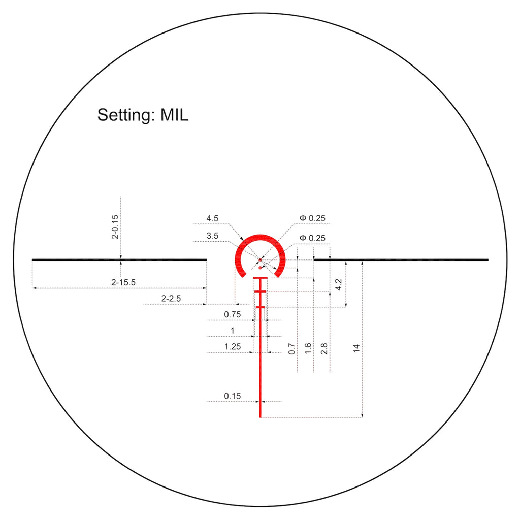 Lunette de visée KECK PRECISION 1-6×24 FFP lumineux – tube 30 mm