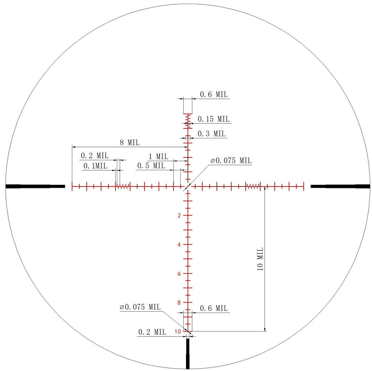 Lunette de visée KECK PRECISION HD 2-16×50 FFP lumineux – tube 30 mm – MRAD