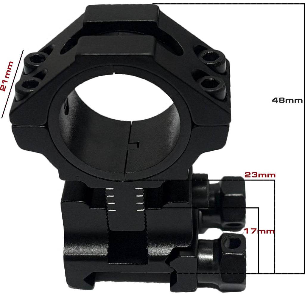 Colliers réglables en hauteur KECK KE2030 – tube 30 mm – Picatinny – 17 à 23 mm