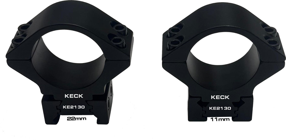 Montage réglable en hauteur KECK KE2130 – tube 30 mm – double rail Picatinny / queue d'aronde – 17 à 23 mm